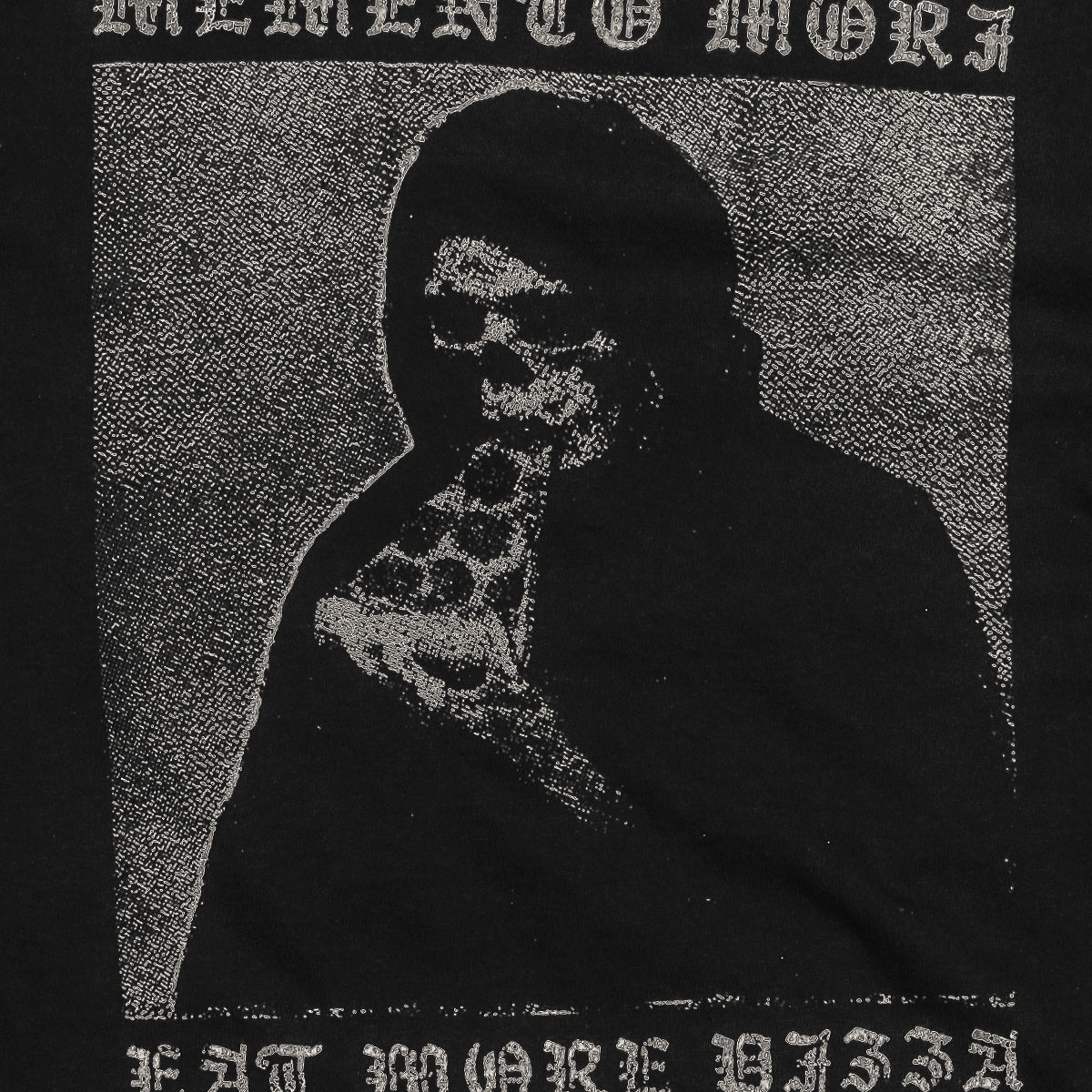 Memento Mori Eat More Pizza back print detail