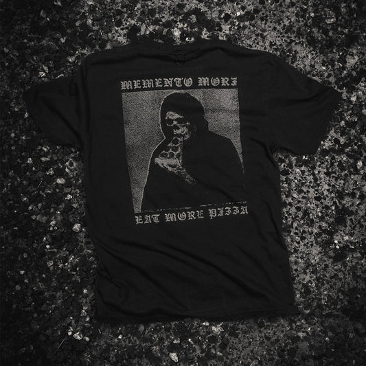Memento Mori Eat More Pizza Shirt back graphic