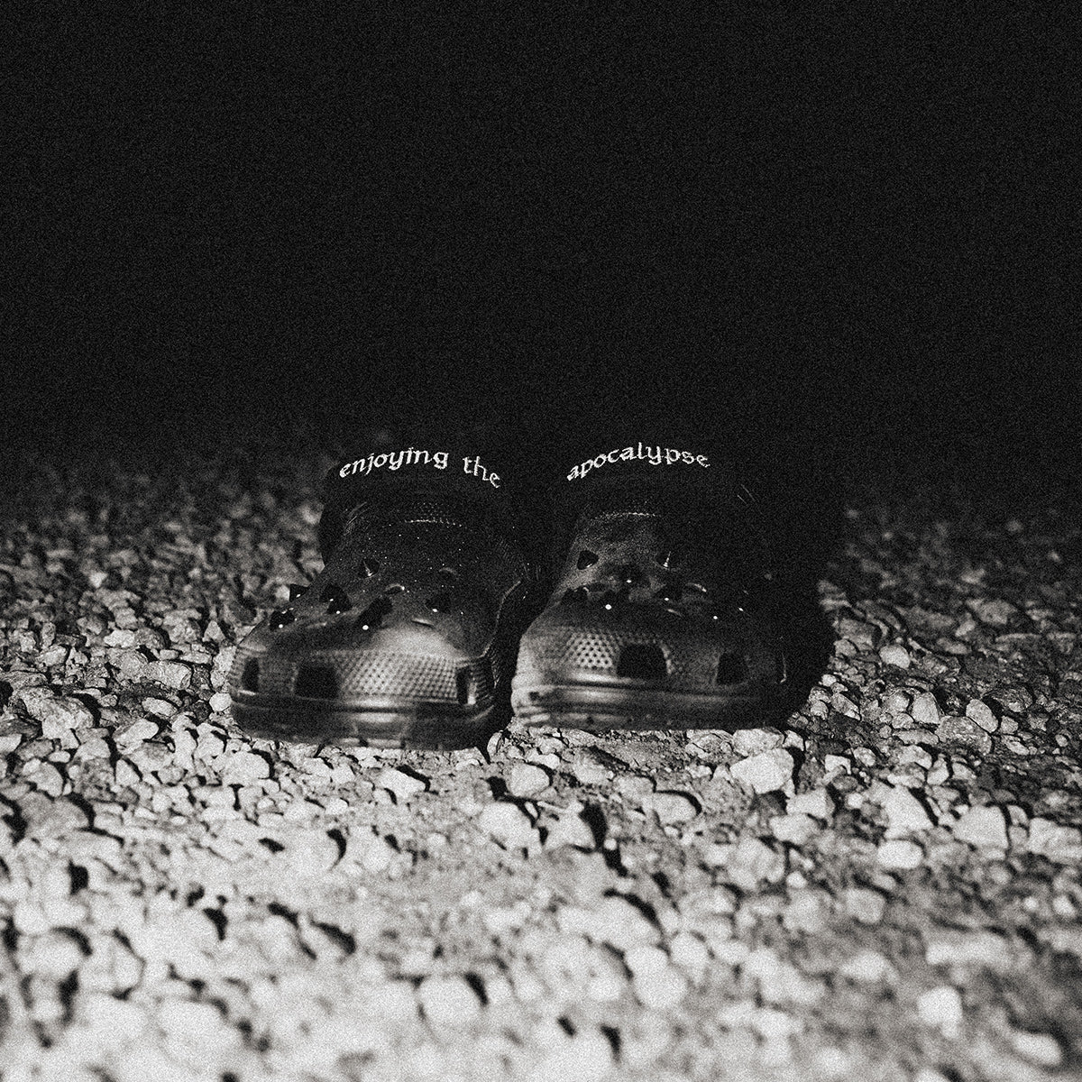 NIHILOCKS customized black Crocs alternate view