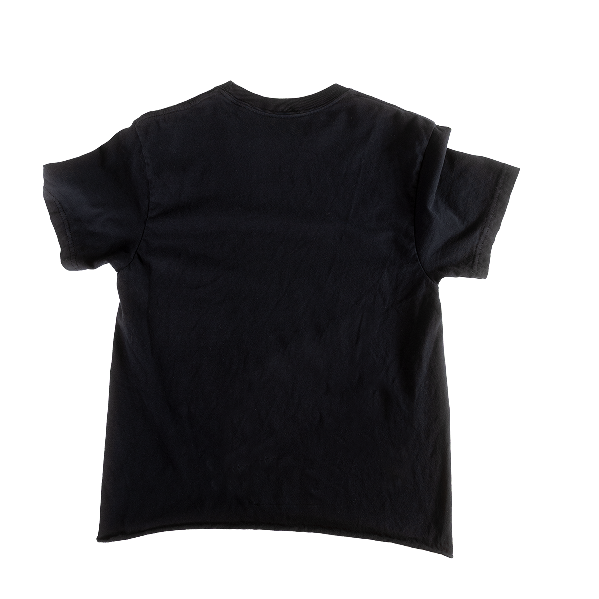 Plain back of black Life Is Suffering cropped shirt
