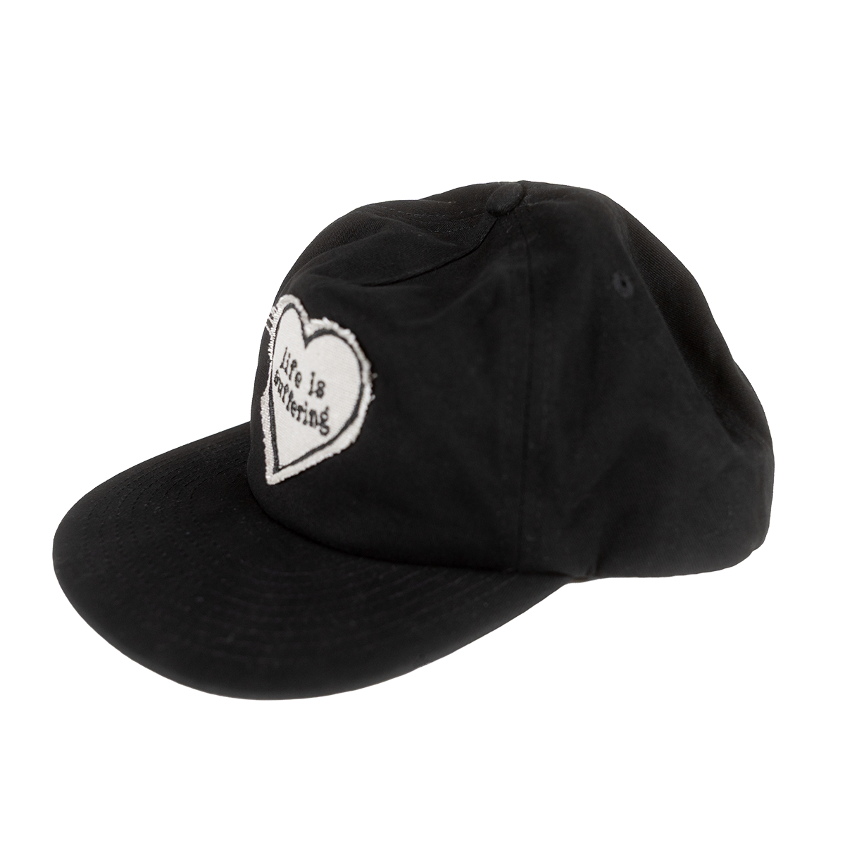 Angled view of the Life Is Suffering Hat