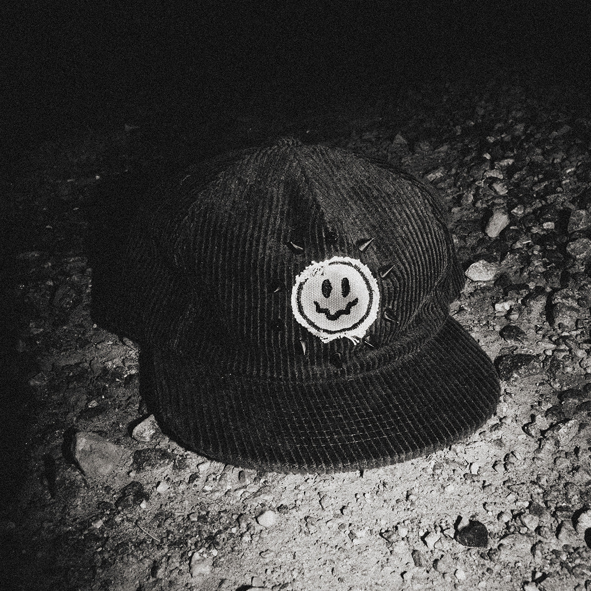 Smiley Corduroy Hat front view