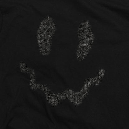 Wobbly Smiley Shirt distressed print detail